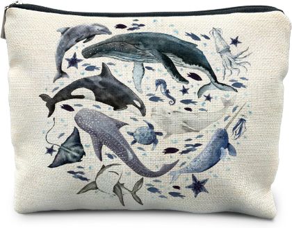 Whale Makeup Bag