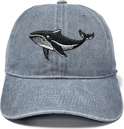 Whale Adjustable Embroidery Hat